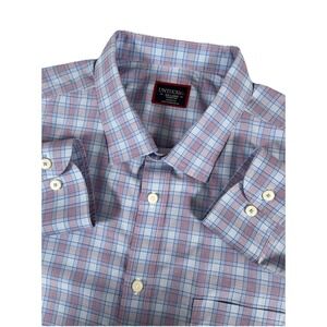 Untuckit Moravia Wrinkle Free L/S Btn Up Shirt Blue White Purple Plaid Men's XXL